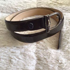 Longchamp Paris Olive Green Cuir de Vacette Belt Made in France